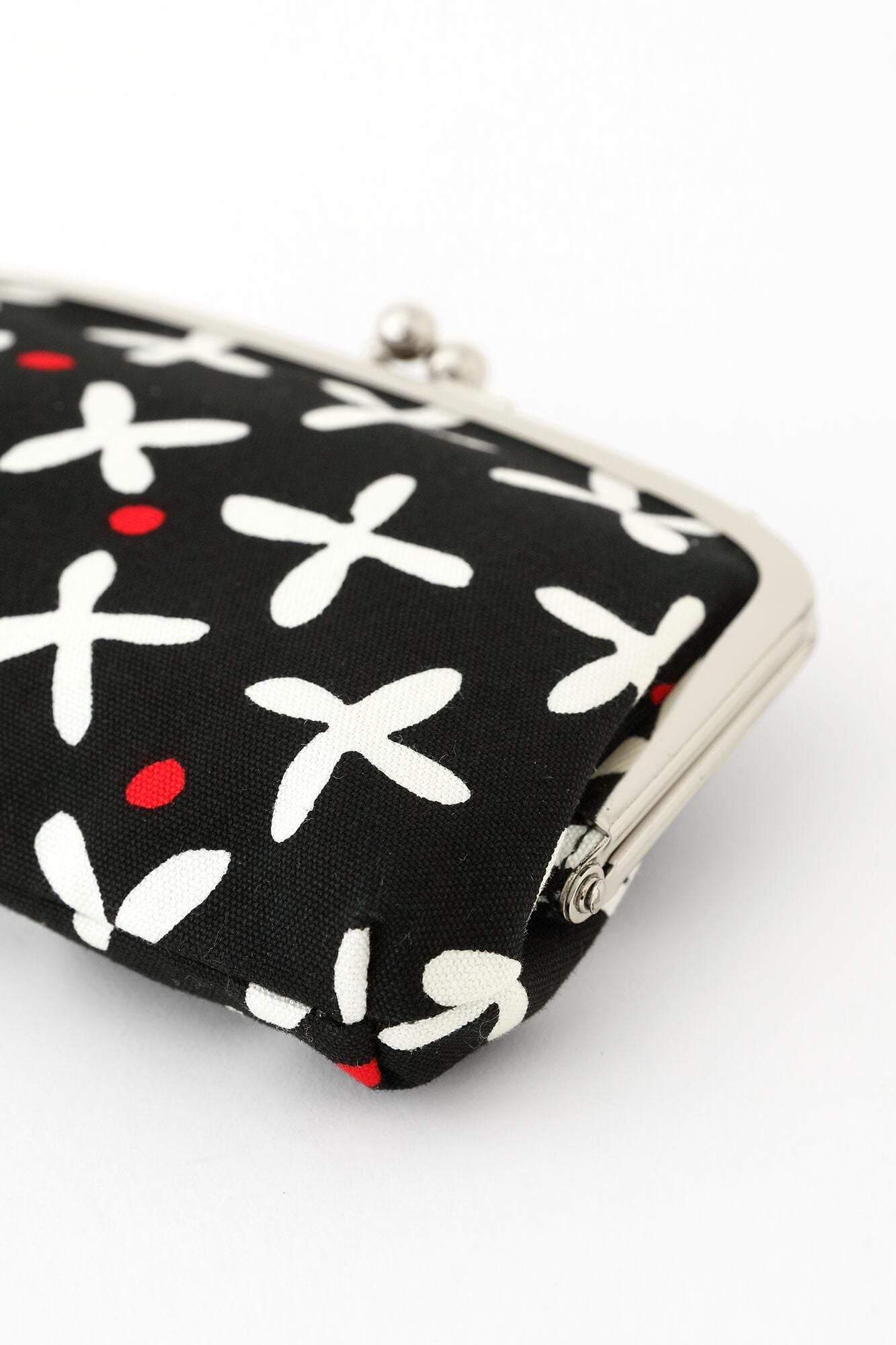 Soft Canvas Gamaguchi Clasp Purse Double Layer / Suzushiro Black