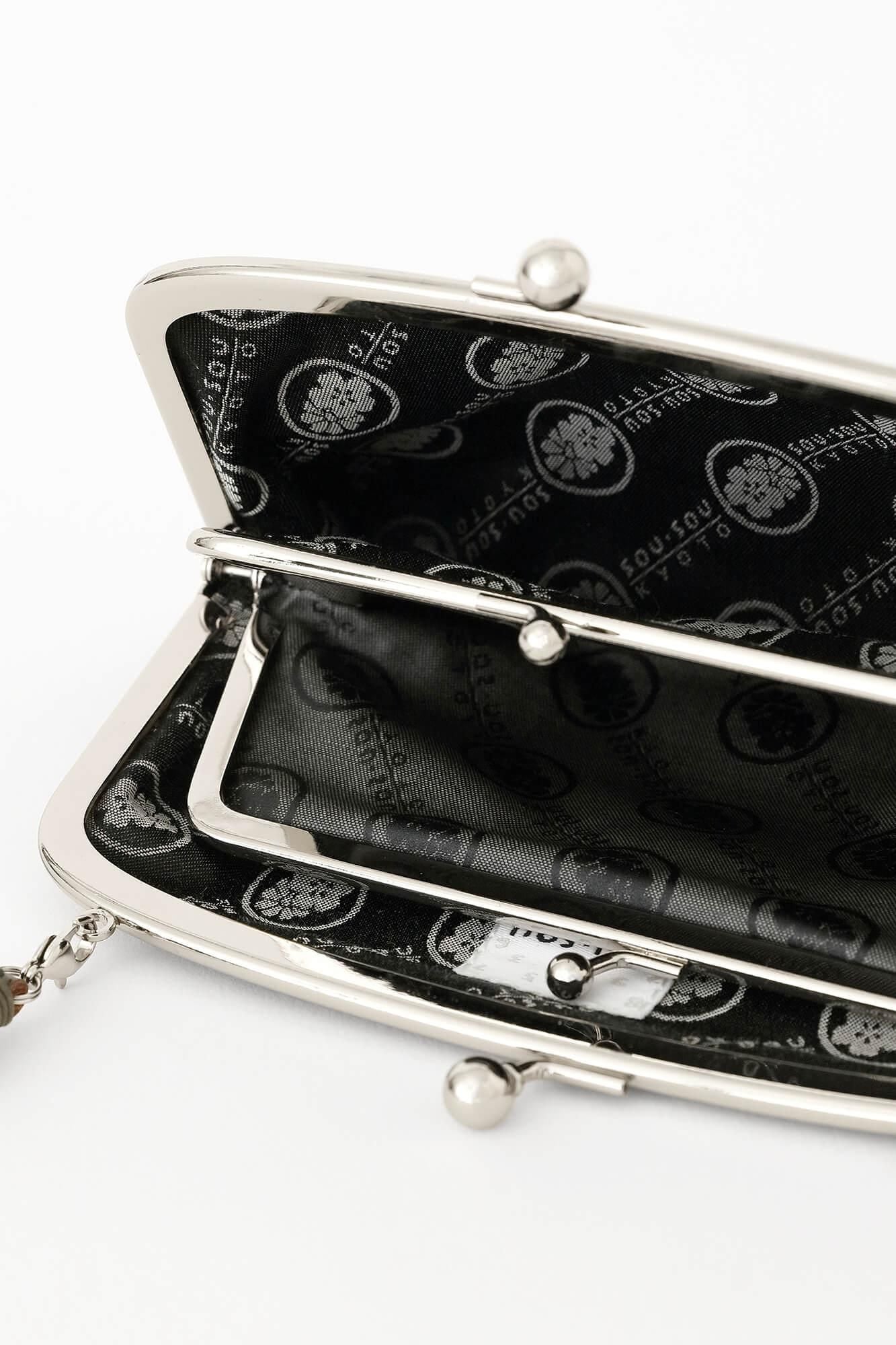 Soft Canvas Gamaguchi Clasp Purse Double Layer / Suzushiro Black