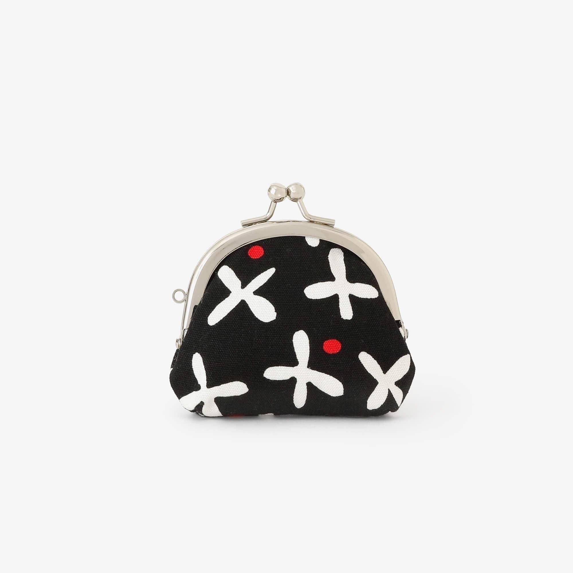 12號軟帆布口金包(小)/蘿蔔草 小 黑色