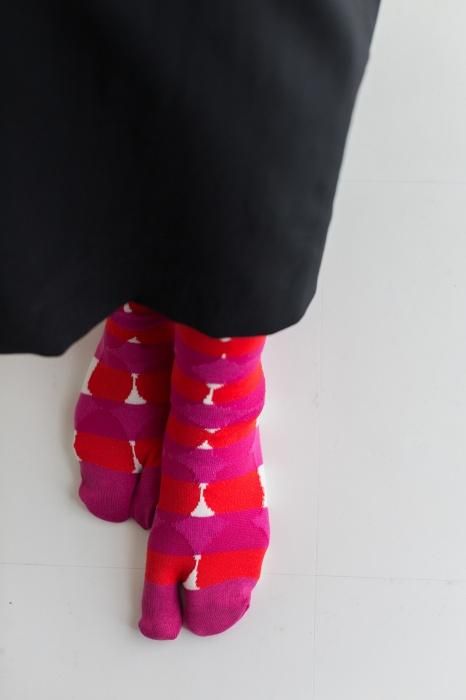 分趾襪(普通長度)/彈珠與橫紋 【男・女性用】