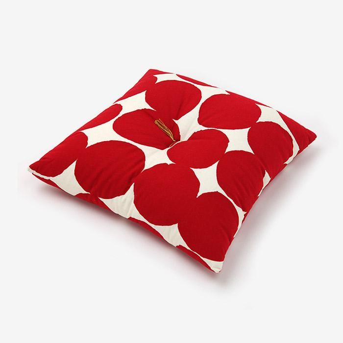 SOU・SOUKyoto Cushion(21 Count Plain Weave)/Marbles Milky white×Red【※Delivery in 3 weeks】