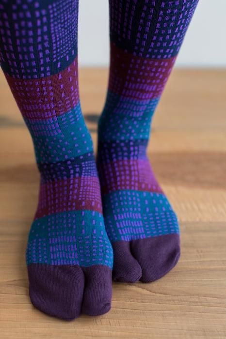 分趾襪(膝下長度)/敷石 江戸紫【女性用】