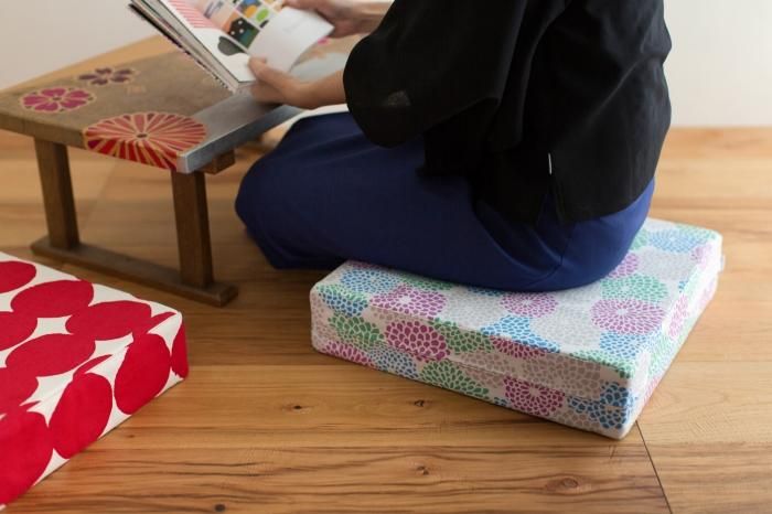 箱座布団/菊づくし りょうふう【※お届けに約3週間】