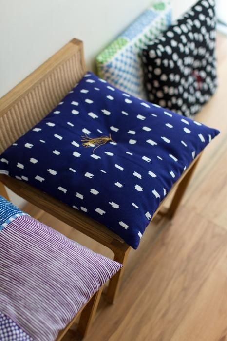 SOU・SOUKyoto Cushion(No.8 Canvas)/Scattered Clouds Blue× White【※Delivery in 3 weeks】