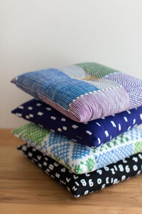 SOU・SOUKyoto Cushion(No.8 Canvas)/Scattered Clouds Blue× White【※Delivery in 3 weeks】