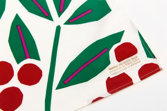 Hand-printed Furoshiki (Large) / Nandina Bamboo