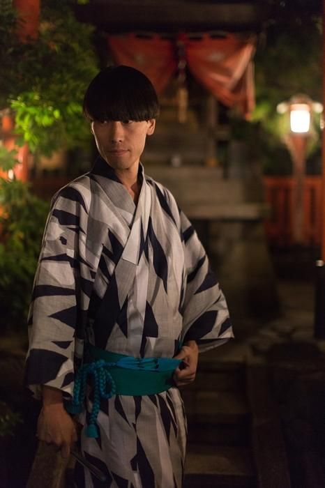 Braid Obi Belt / Peacock Green×Greyish Blue