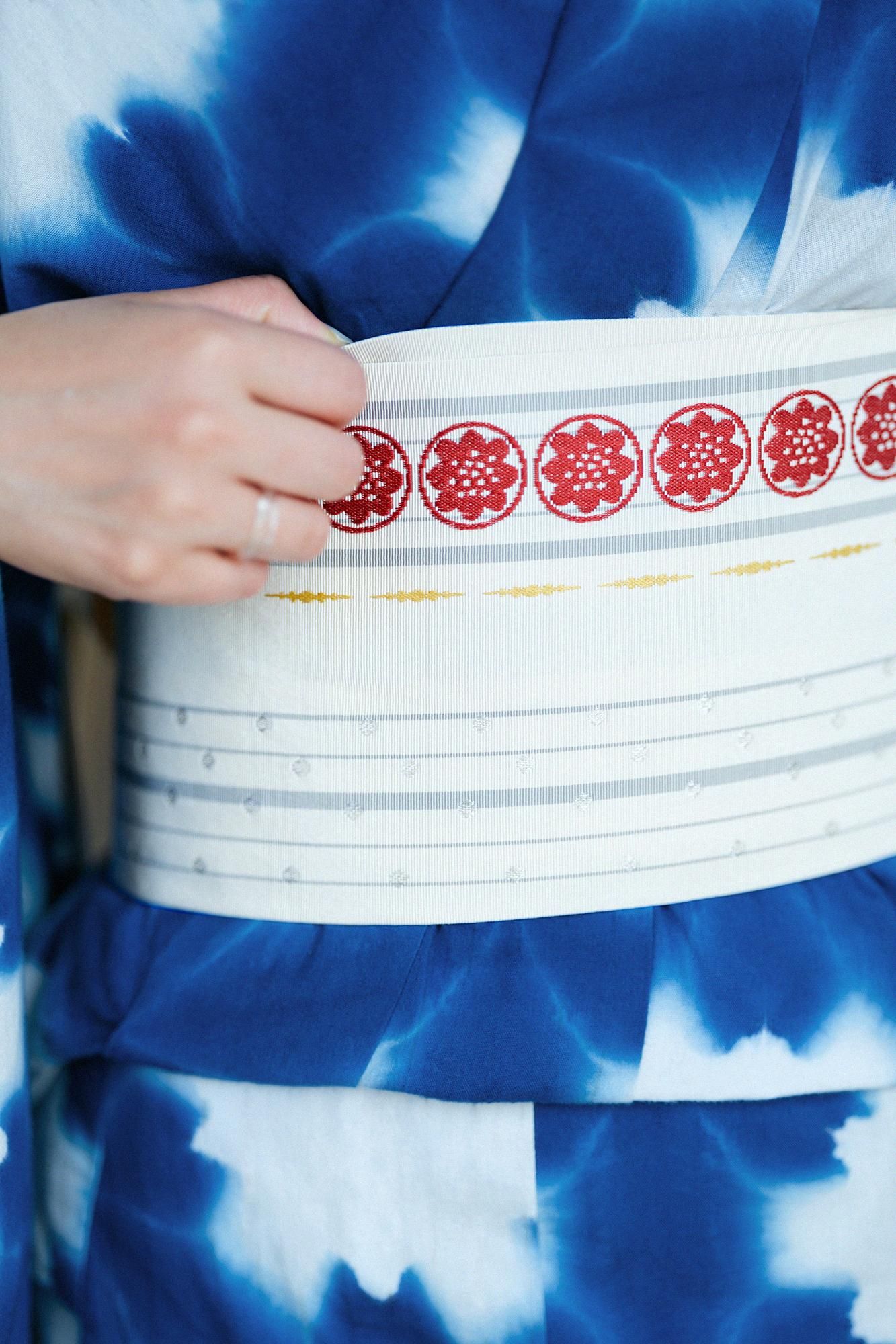 博多 半幅小袋帶/乳白色