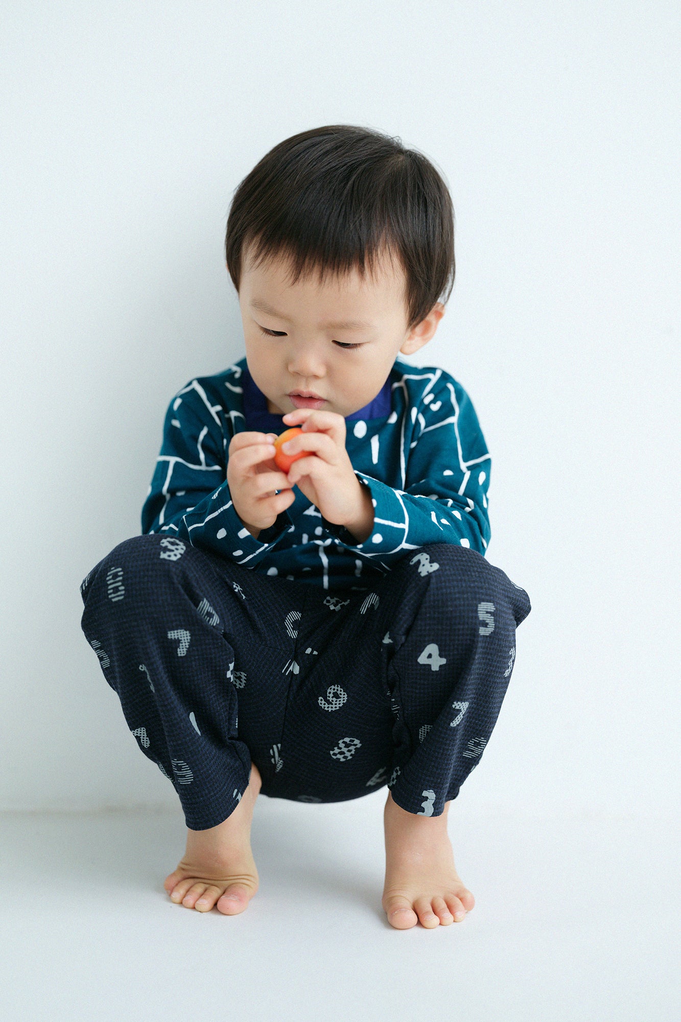 ● Houndstooth Knit Slightly Patterned Skinny Pants / SOU・SOU Kyoto Blue