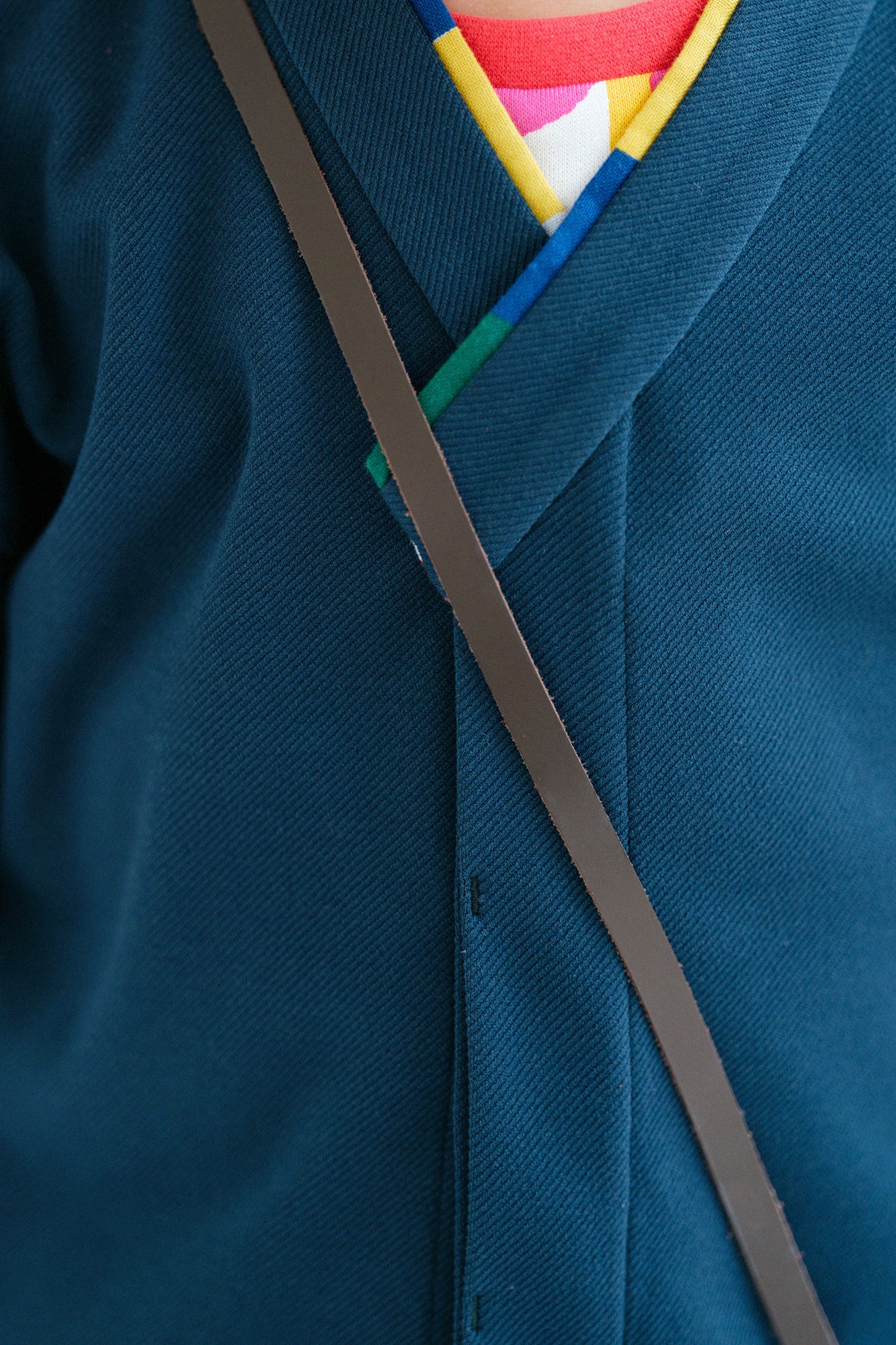 ● Kersey編圓弧袖半衿襯衣/深綠色