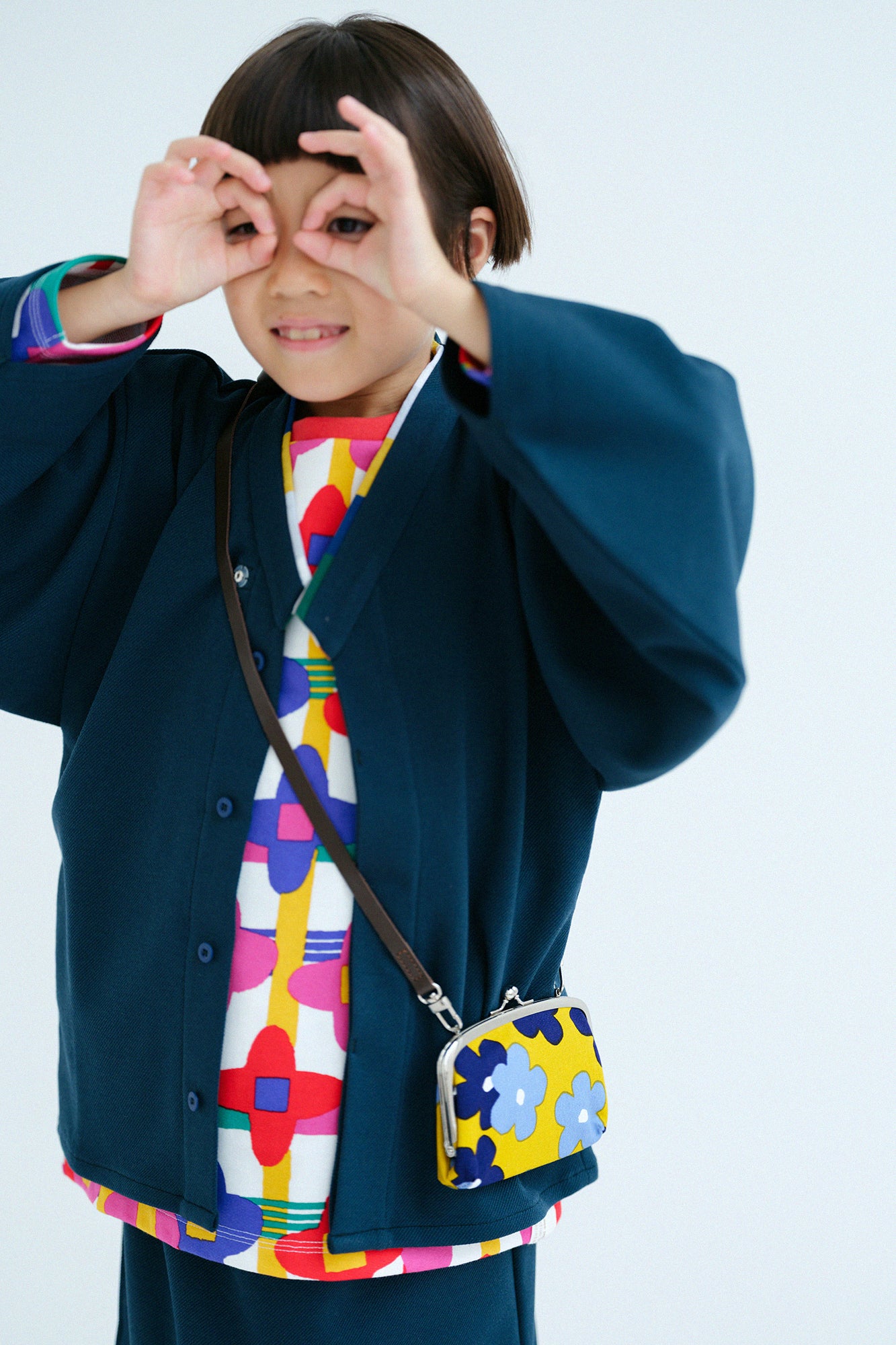 ● Kersey編圓弧袖半衿襯衣/深綠色