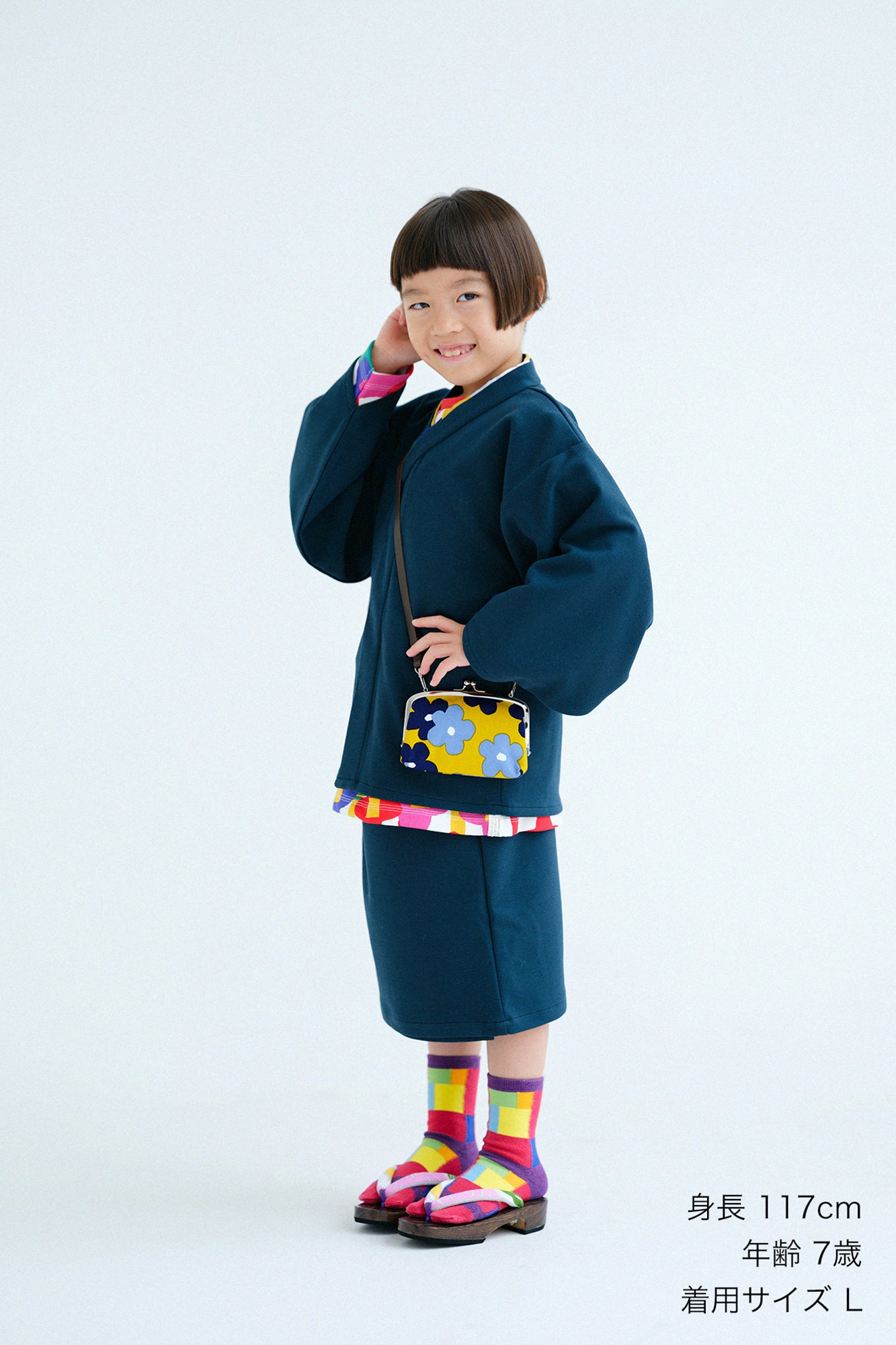 ● Kersey編圓弧袖半衿襯衣/深綠色