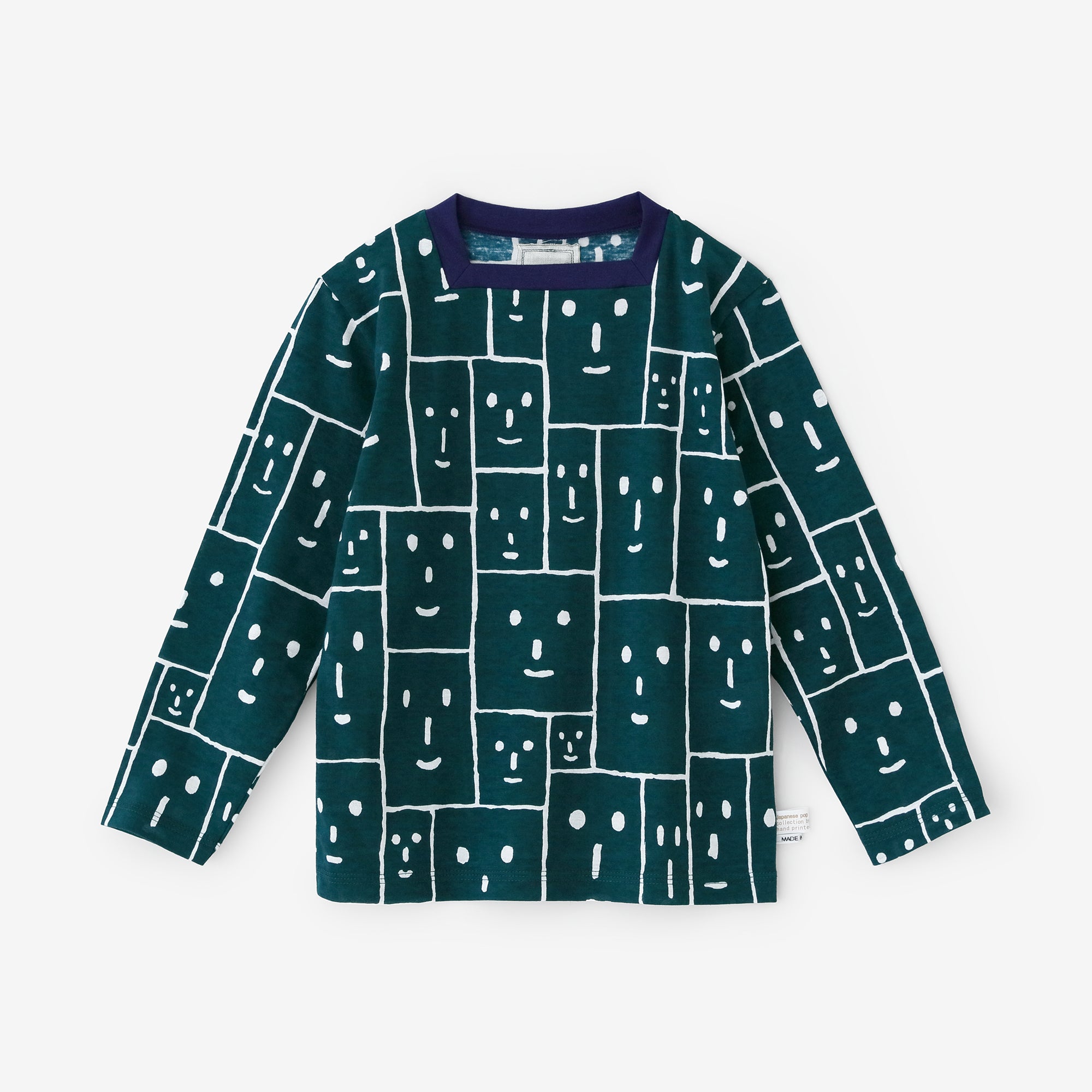 ● Square Neck Long Sleeve T-shirt / Flower Grove