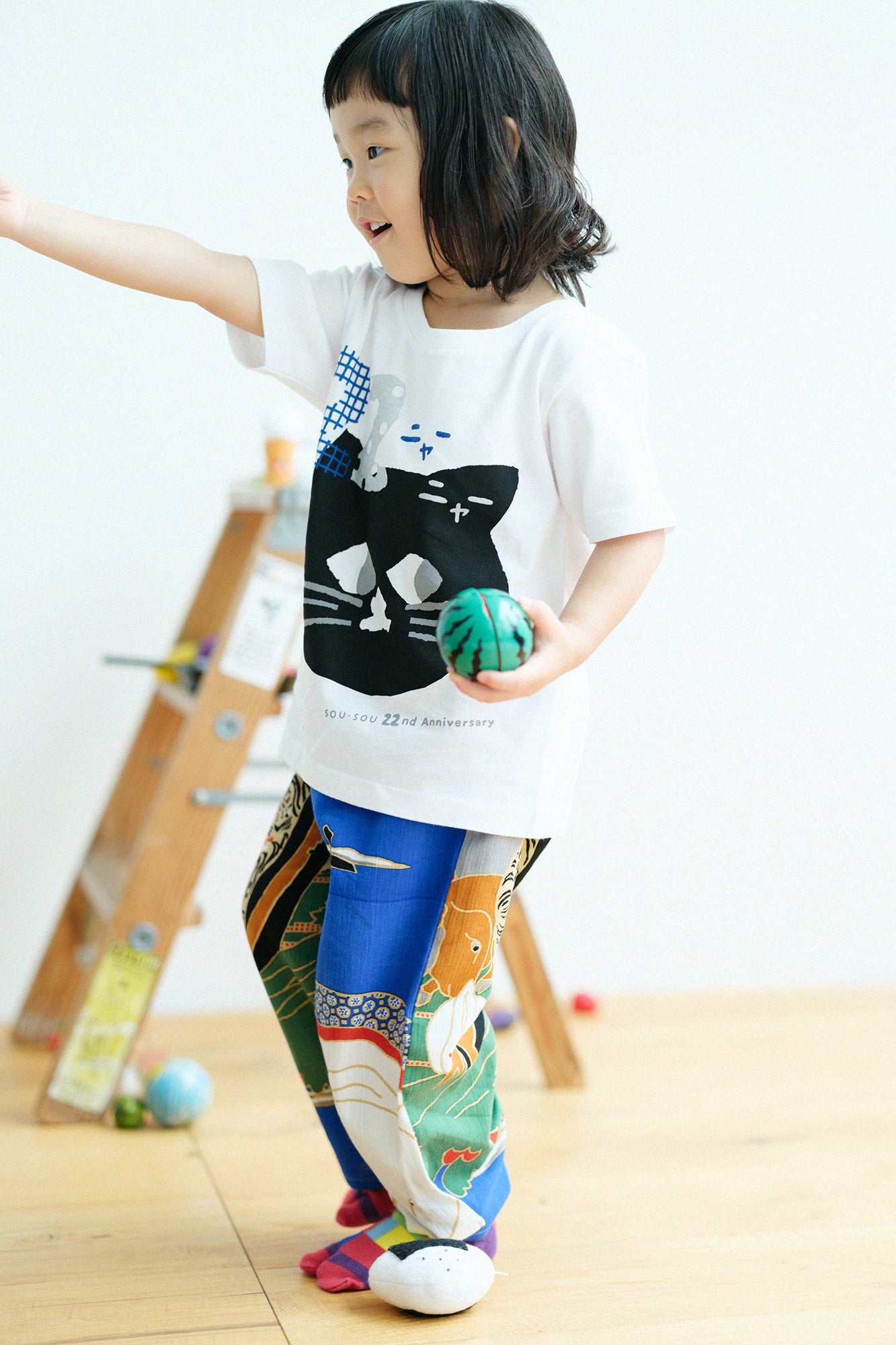 ●高島縮棉Chijimi 20/20童裝長褲 蕾/若冲 再現