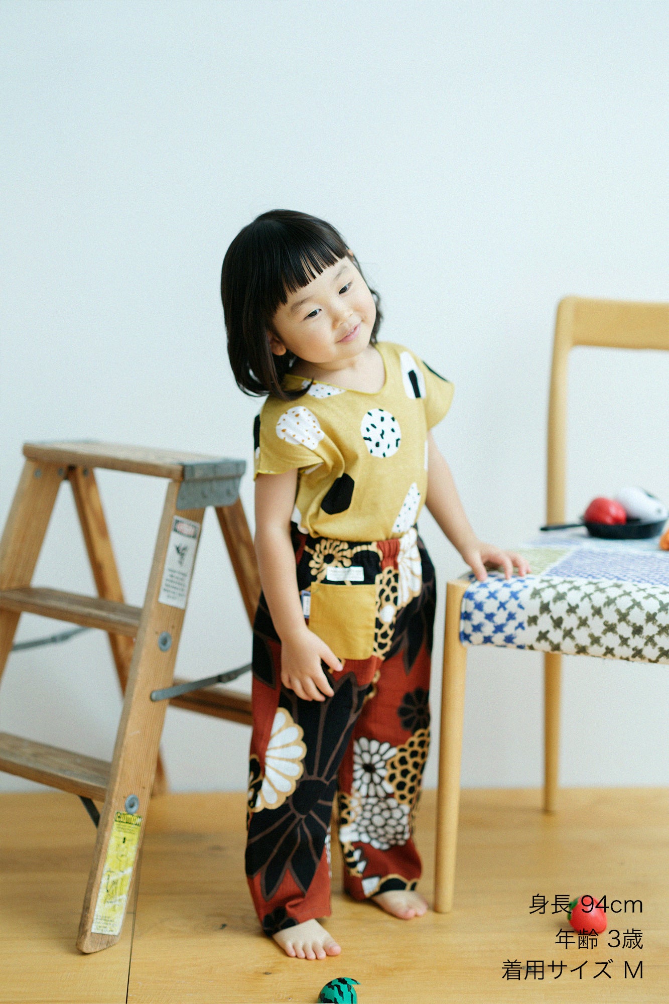 ●高島縮棉20/20童裝長褲 蕾/金襴緞子2