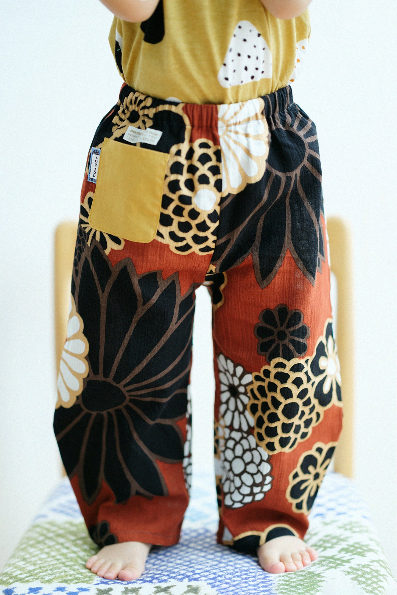 ●高島縮棉20/20童裝長褲 蕾/金襴緞子2