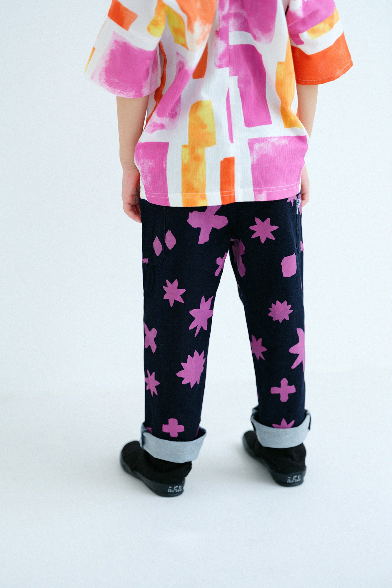 ● 데님 어린이몸뻬 Mitsuino/Indigo x Black Pachi