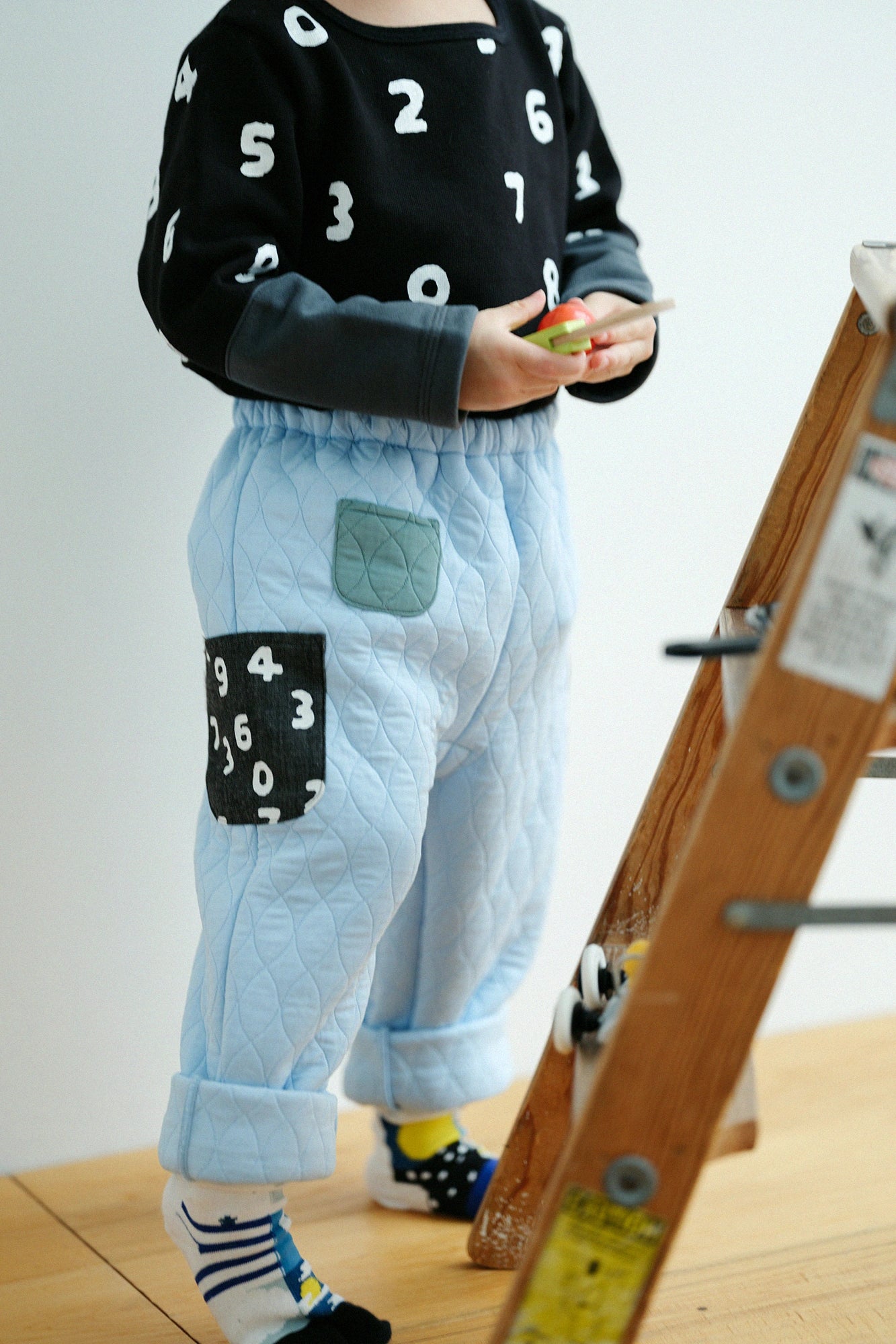 ●被子 童裝長褲 三袋/淡藍色