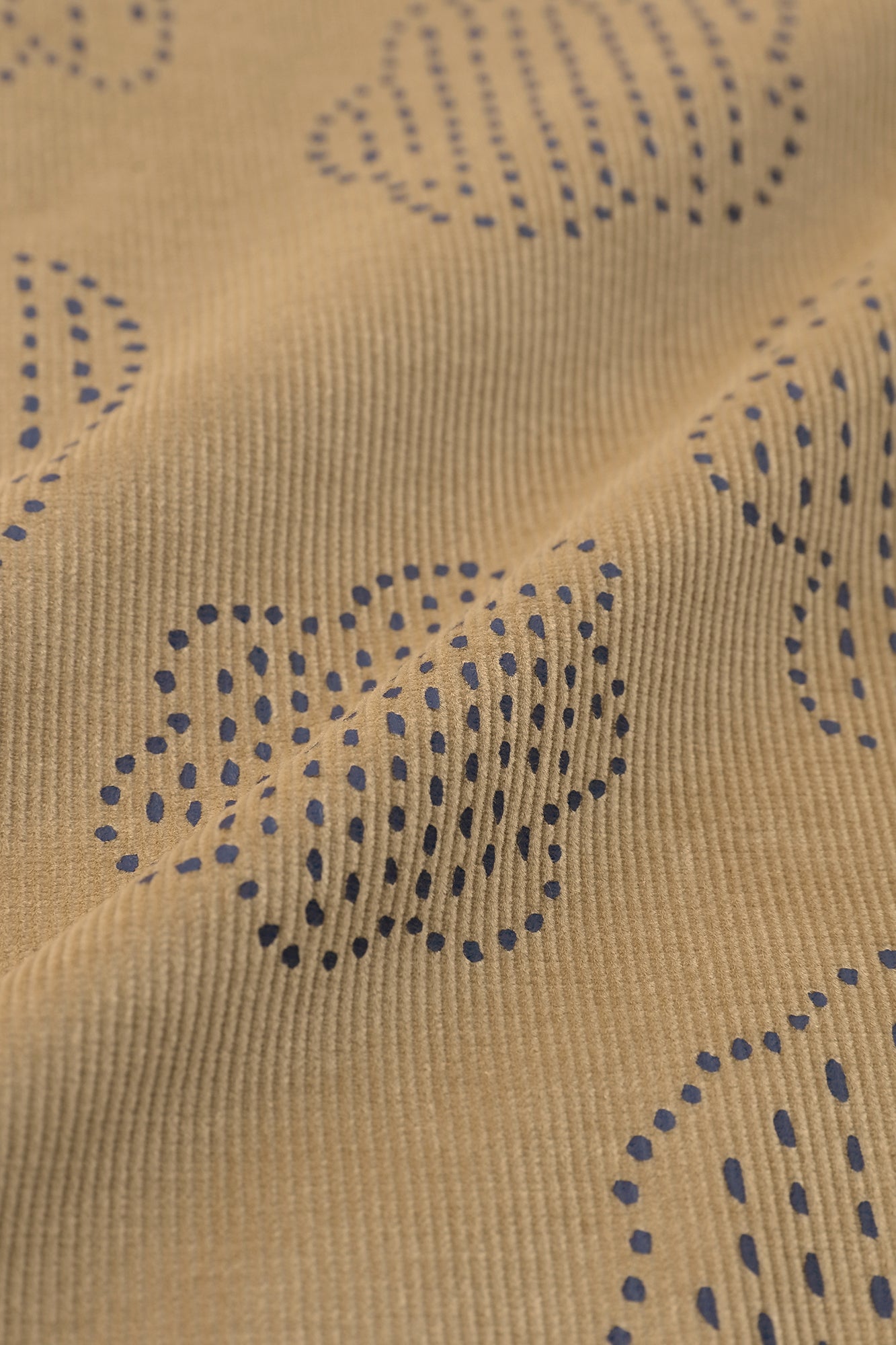 ●燈芯絨 圓弧袖貫頭衣/青花 薄茶色