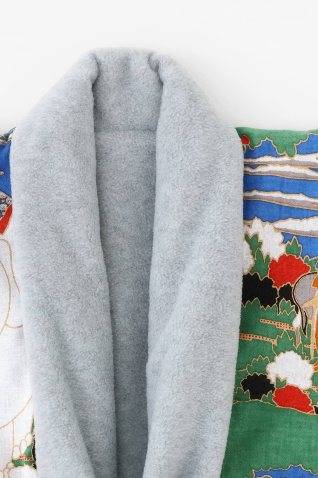 ●抓絨 梯形袖雙面短外套/黑色×怒濤