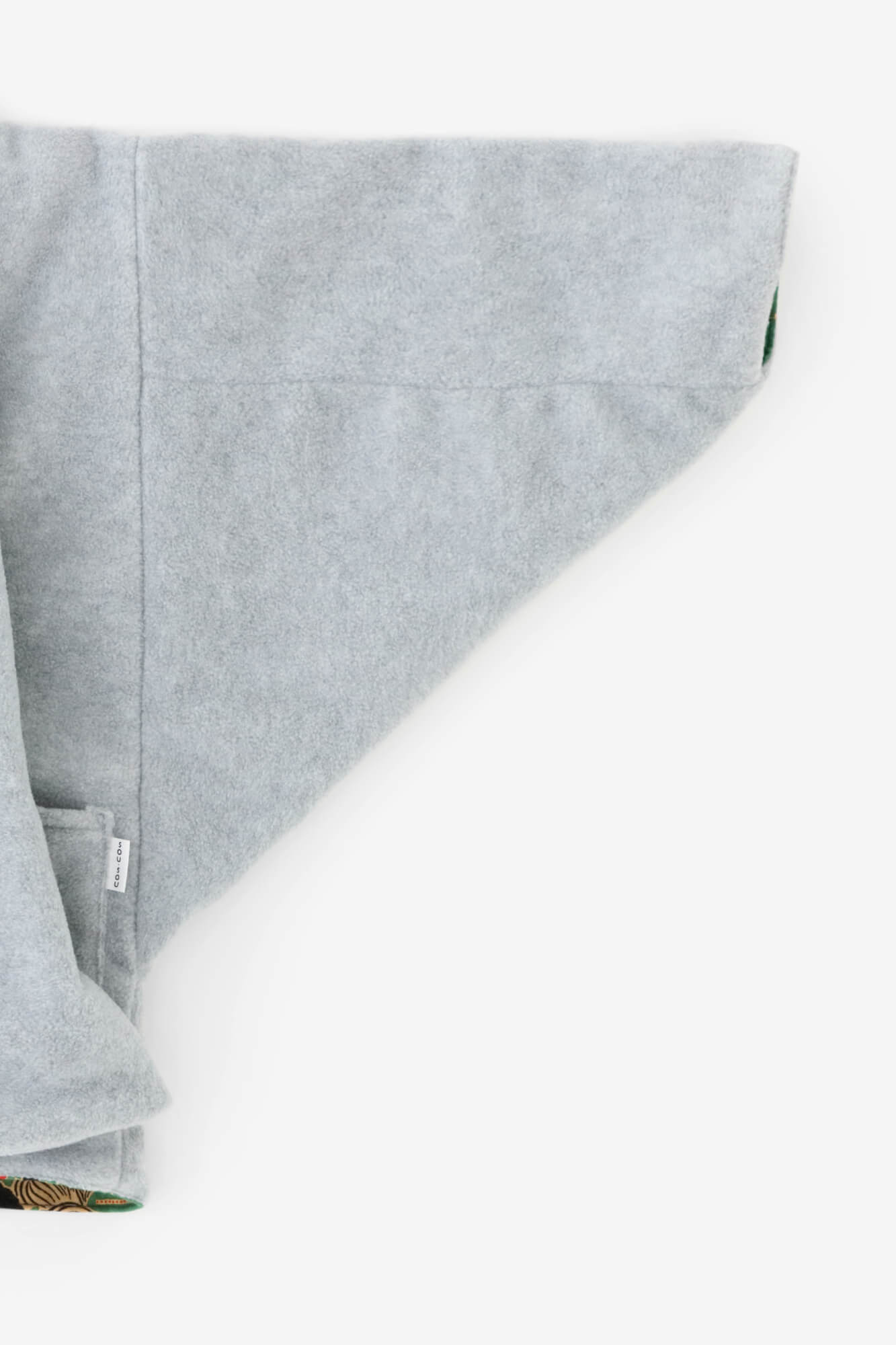 ●抓絨 梯形袖雙面短外套/黑色×怒濤