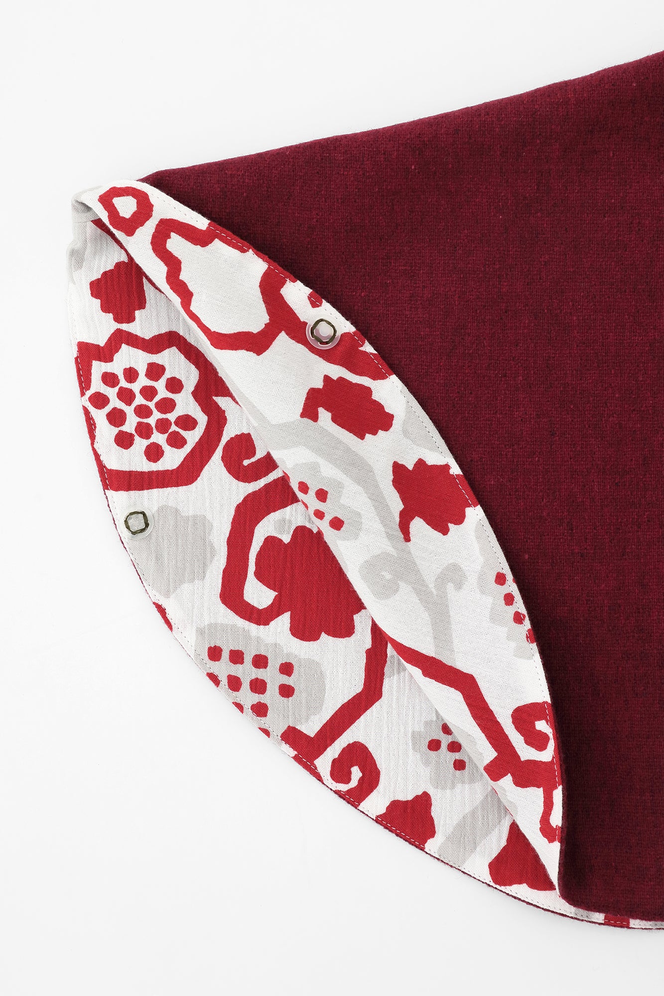 ●ツイード ポンチョ ひふ/あかいろ×ぶどうからくさ