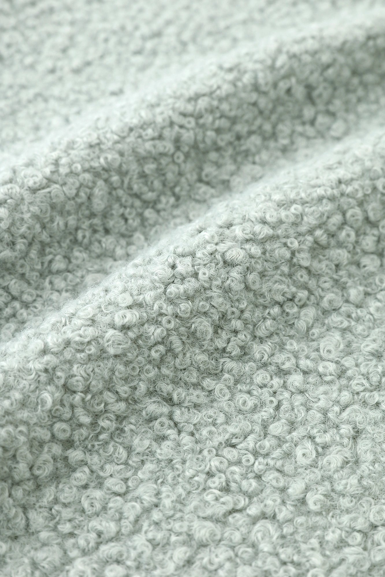 ●內抓毛 梯形袖連帽外套/藍綠色×鳥聲 白光