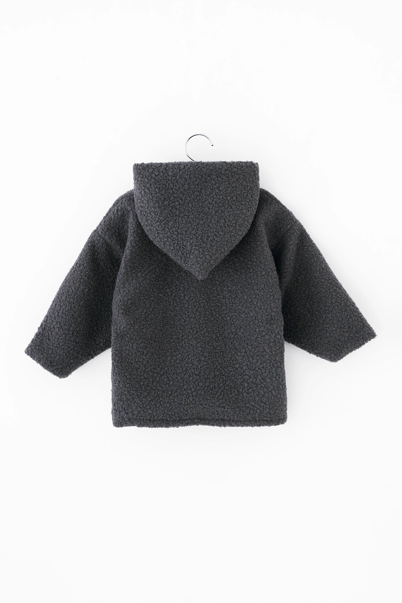 ●內抓毛 梯形袖連帽外套/深灰色×SO-SU-U十數 黑色