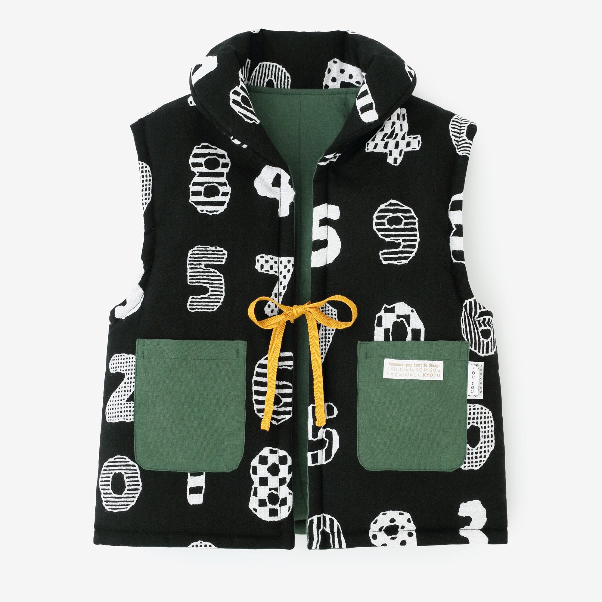 ●伊勢木棉 夾棉 小背心 / 點線 青和