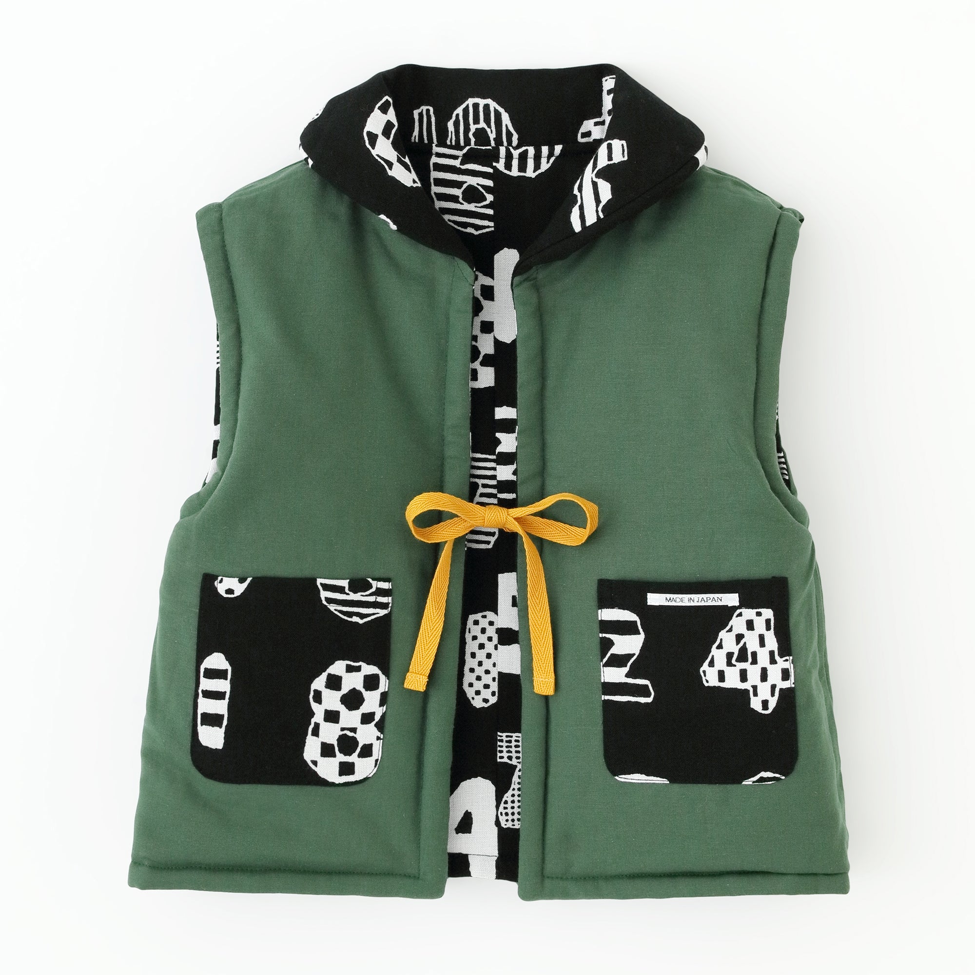 ●伊勢木棉 夾棉 小背心 / 點線 青和