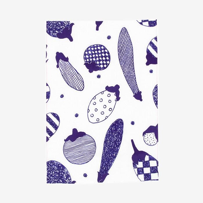 ISE Cotton Textile Tenugui (Hime TUG) / Aubergine