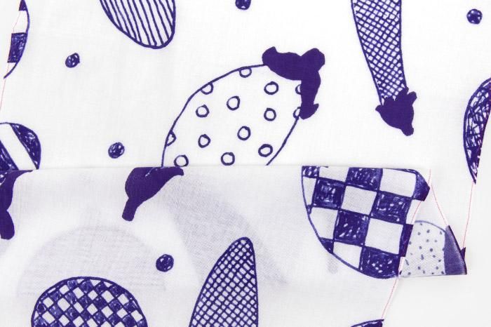 ISE Cotton Textile Tenugui (Hime TUG) / Aubergine