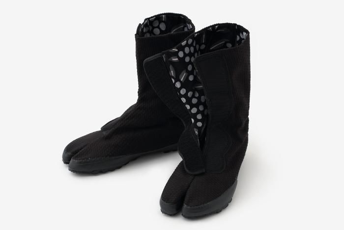 Velcro Tabi Boots / Sashiko Black Nantenchiku