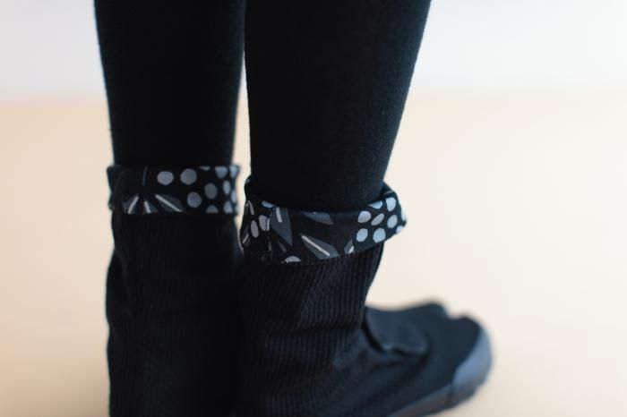 Velcro Tabi Boots / Sashiko Black Nantenchiku