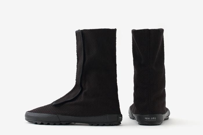 Velcro Tabi Boots / Sashiko Black Nantenchiku
