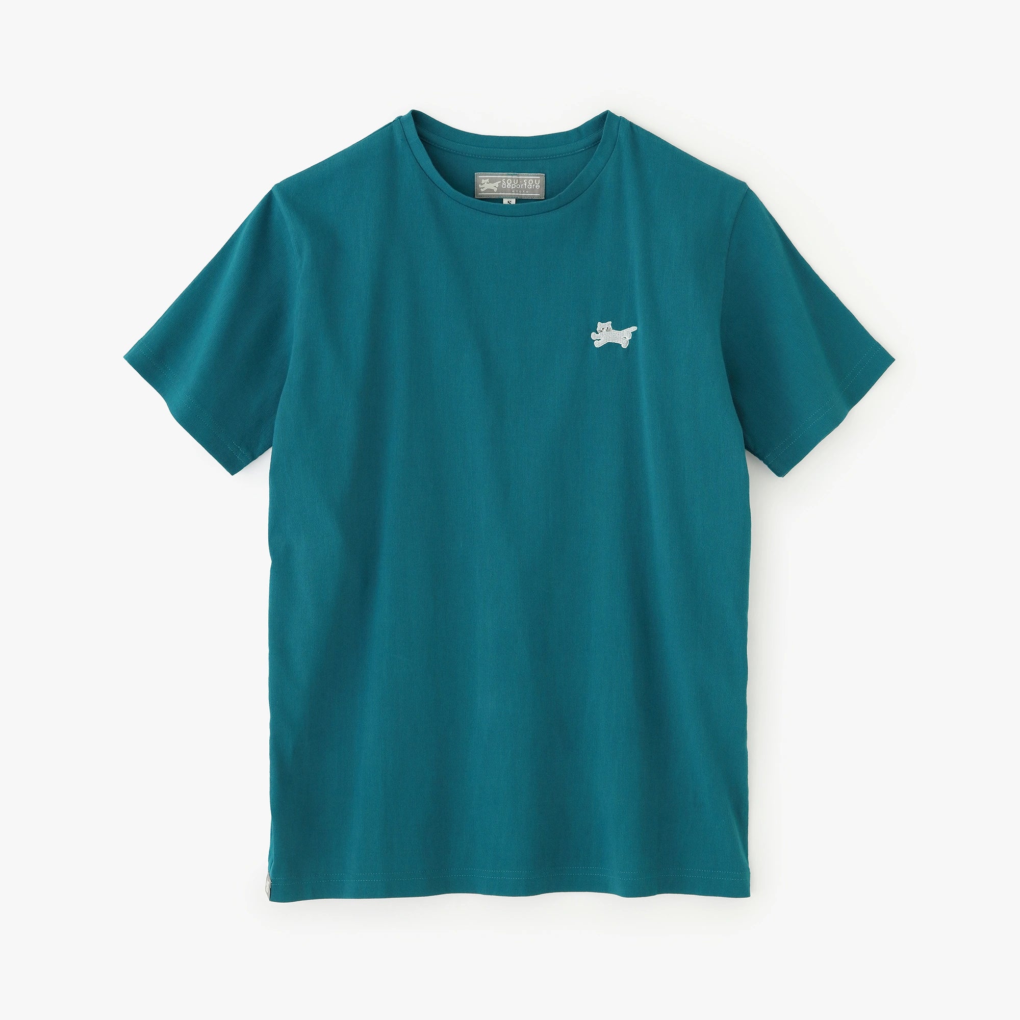 高島縮 40/40 半袖Tシャツ／グリーン