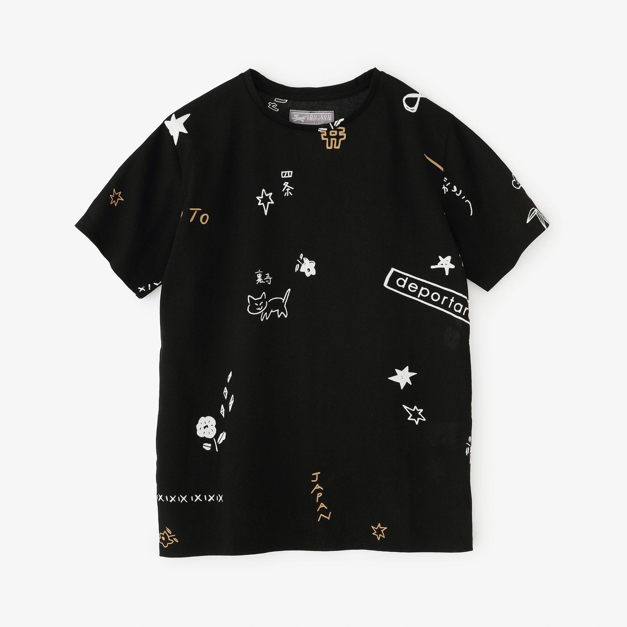 高島縮 40/40 半袖Tシャツ／depo 乱描画（らんびょうが）