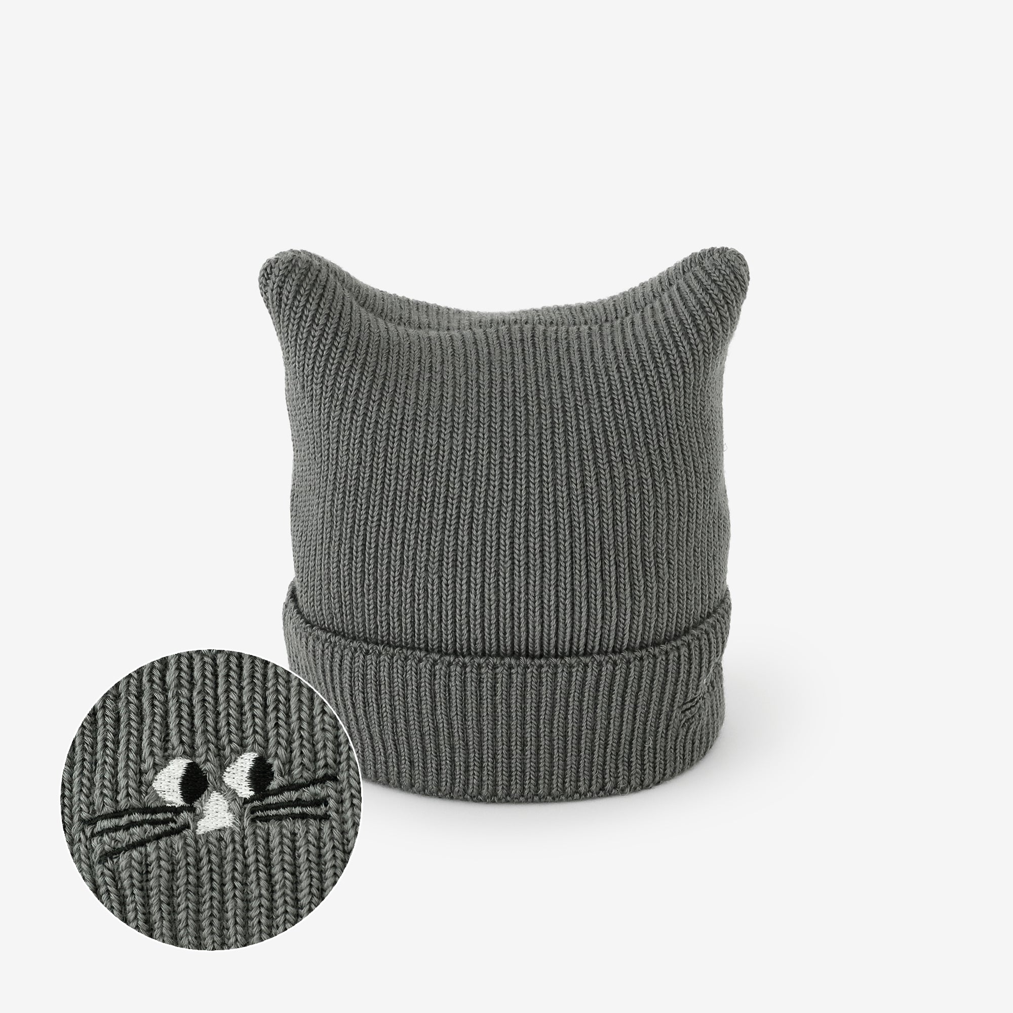 depo Nyan Ribbed Knit Hat/MiddleGrey