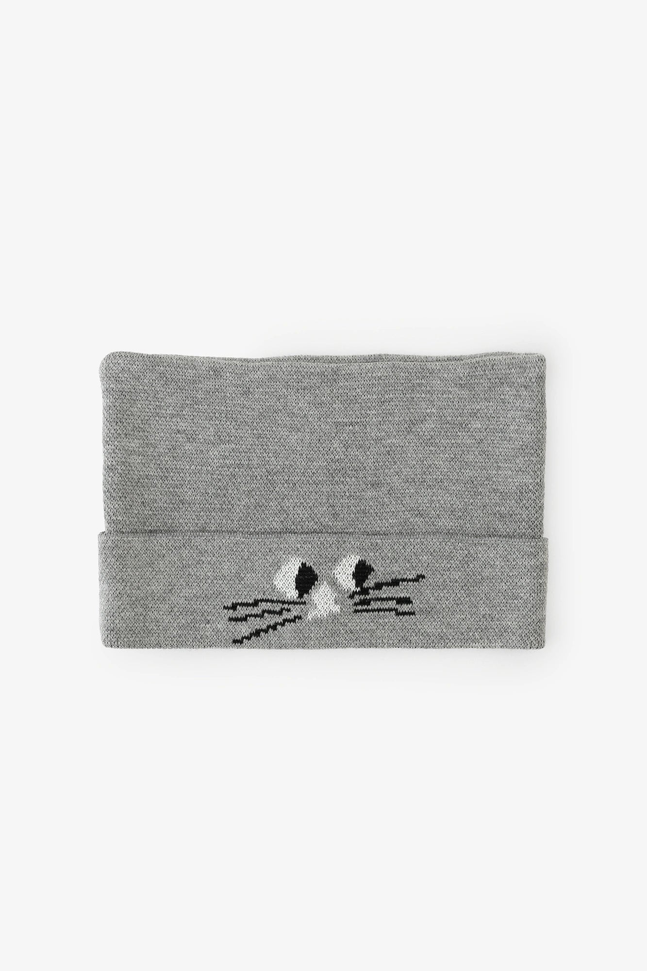 ●depo Nyan緹花針織帽/淡灰