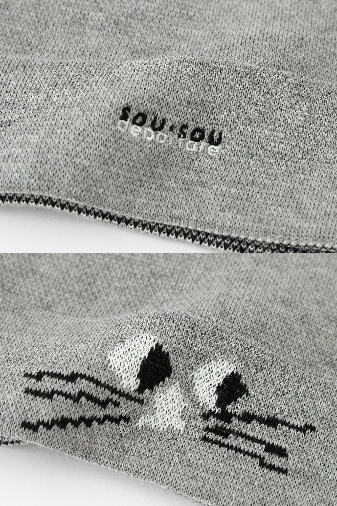 ●depo Nyan緹花針織帽/淡灰