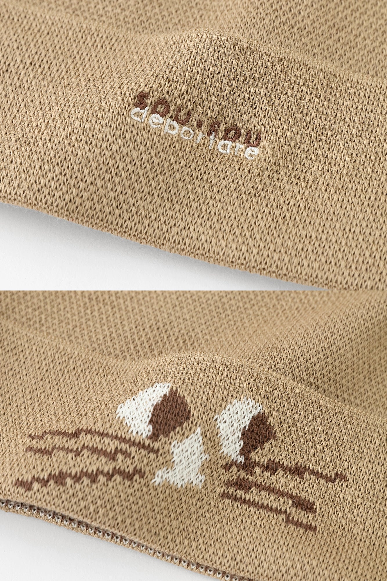 ●depoニャン ジャガード ニットキャップ/キャメル