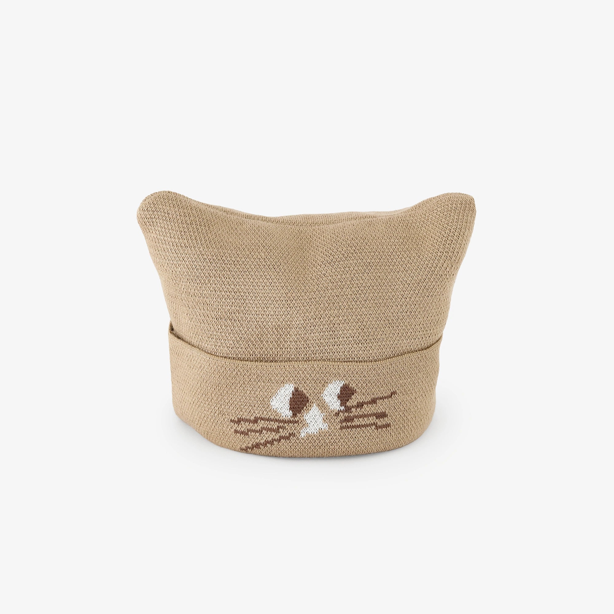 ●depoニャン ジャガード ニットキャップ/キャメル