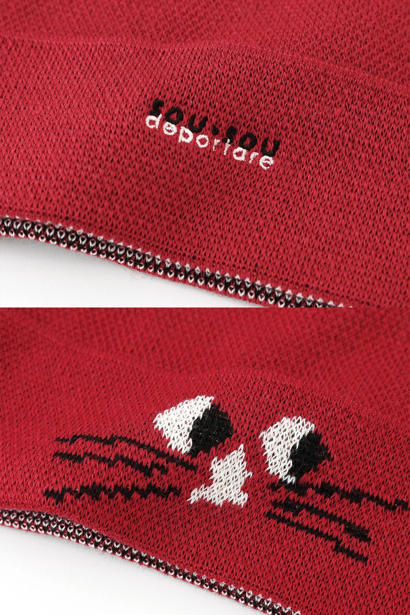 ●depo Nyan緹花針織帽/紅色