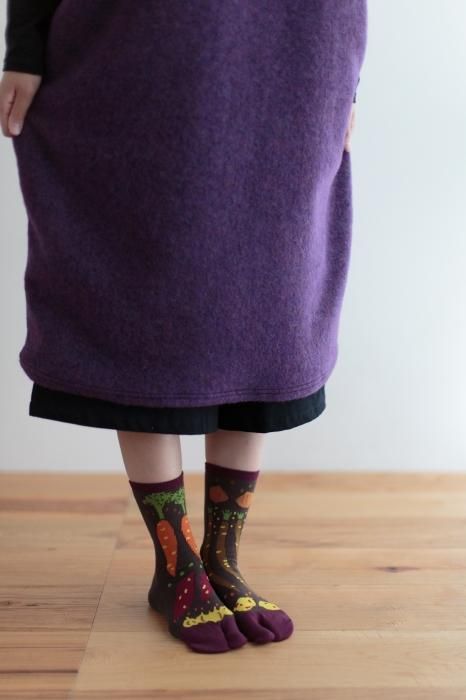 分趾襪(普通長度)/根菜類 小豆色【男・女性用】