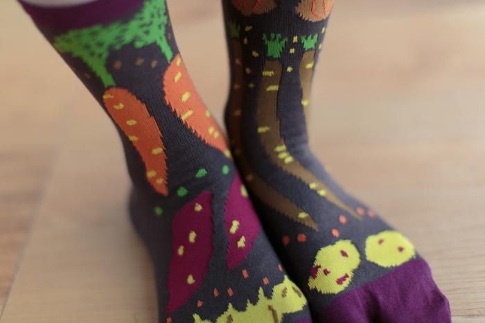 分趾襪(普通長度)/根菜類 小豆色【男・女性用】