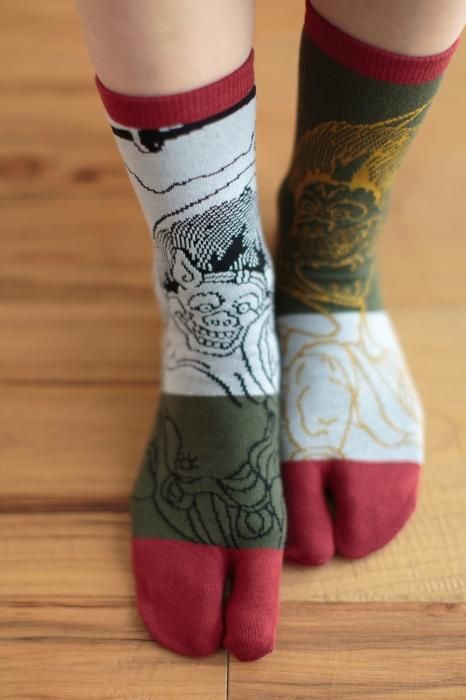 Tabi Socks (Mid-calf)/Wind God and Thunder God【Men・Women】