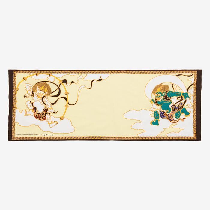 伊勢木綿 textile手ぬぐい/風神雷神(ふうじんらいじん)
