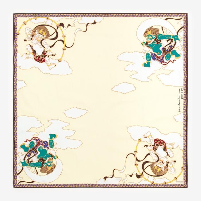 Hand-printed Furoshiki (Large) / Wind God and Thunder God