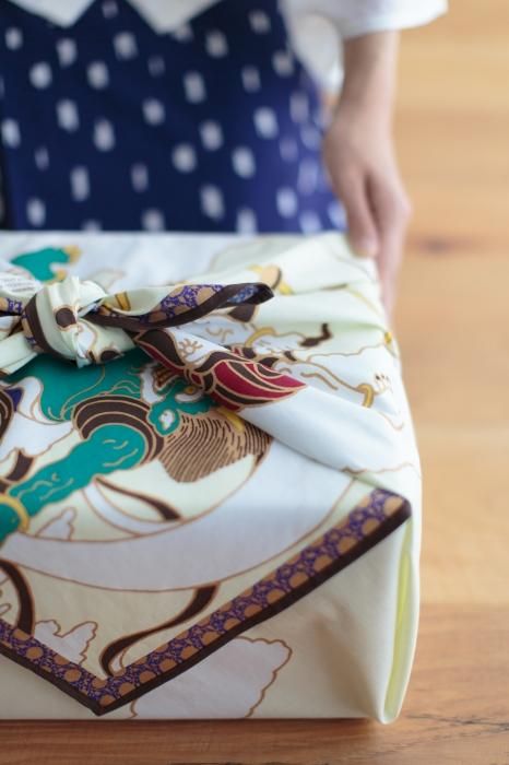 Hand-printed Furoshiki (Large) / Wind God and Thunder God