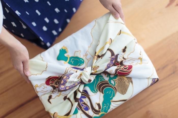 Hand-printed Furoshiki (Large) / Wind God and Thunder God